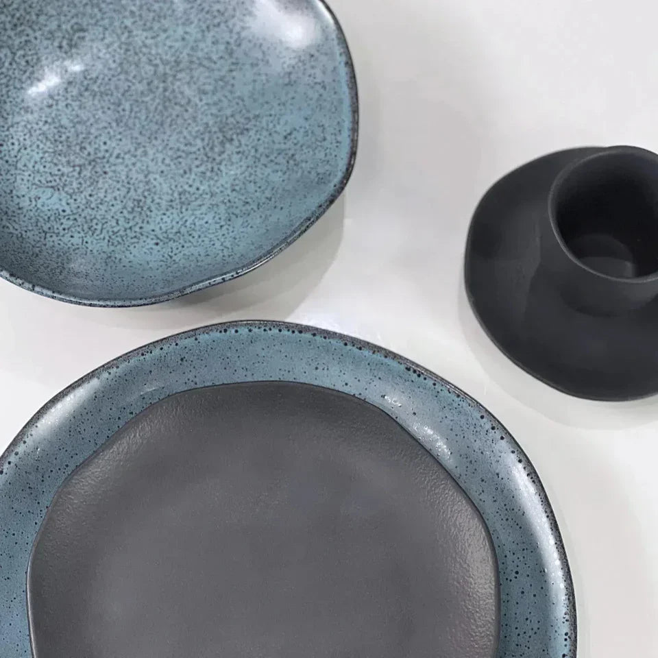 Aparelho de Jantar Stoneware Mix & Match - Petroleum & Preto Matte (30 Peças)
