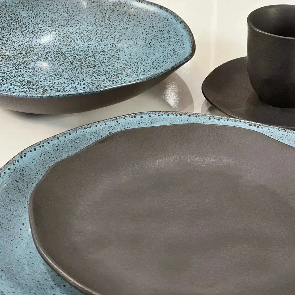 Aparelho de Jantar Stoneware Mix & Match - Petroleum & Preto Matte (30 Peças)