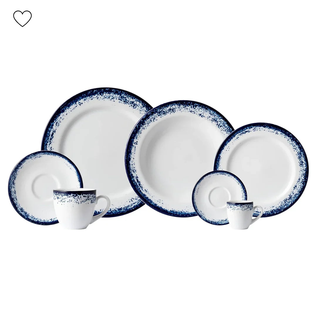Aparelho de Jantar Decoração Névoa Azul 30 Peças