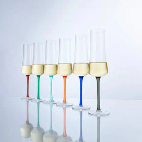 Linha Completa Sommelier Hastes Coloridas para Vinho e Espumante (12 Taças)